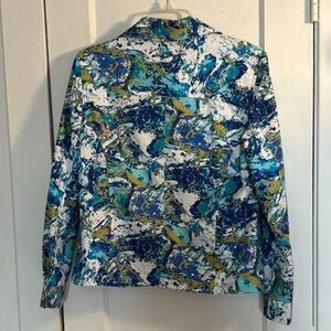 Drapers & Damons Womens Medium Light Jacket Blue Gold & White